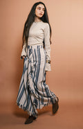 Navy Boho Fringes Skirt