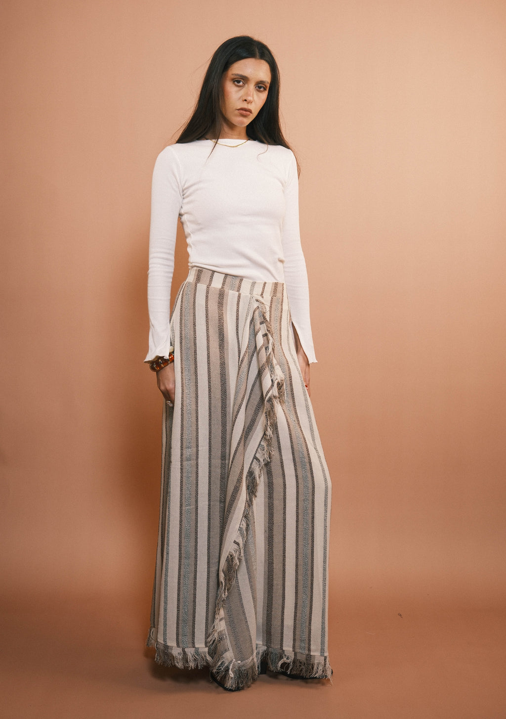 Brown Boho Fringes Skirt