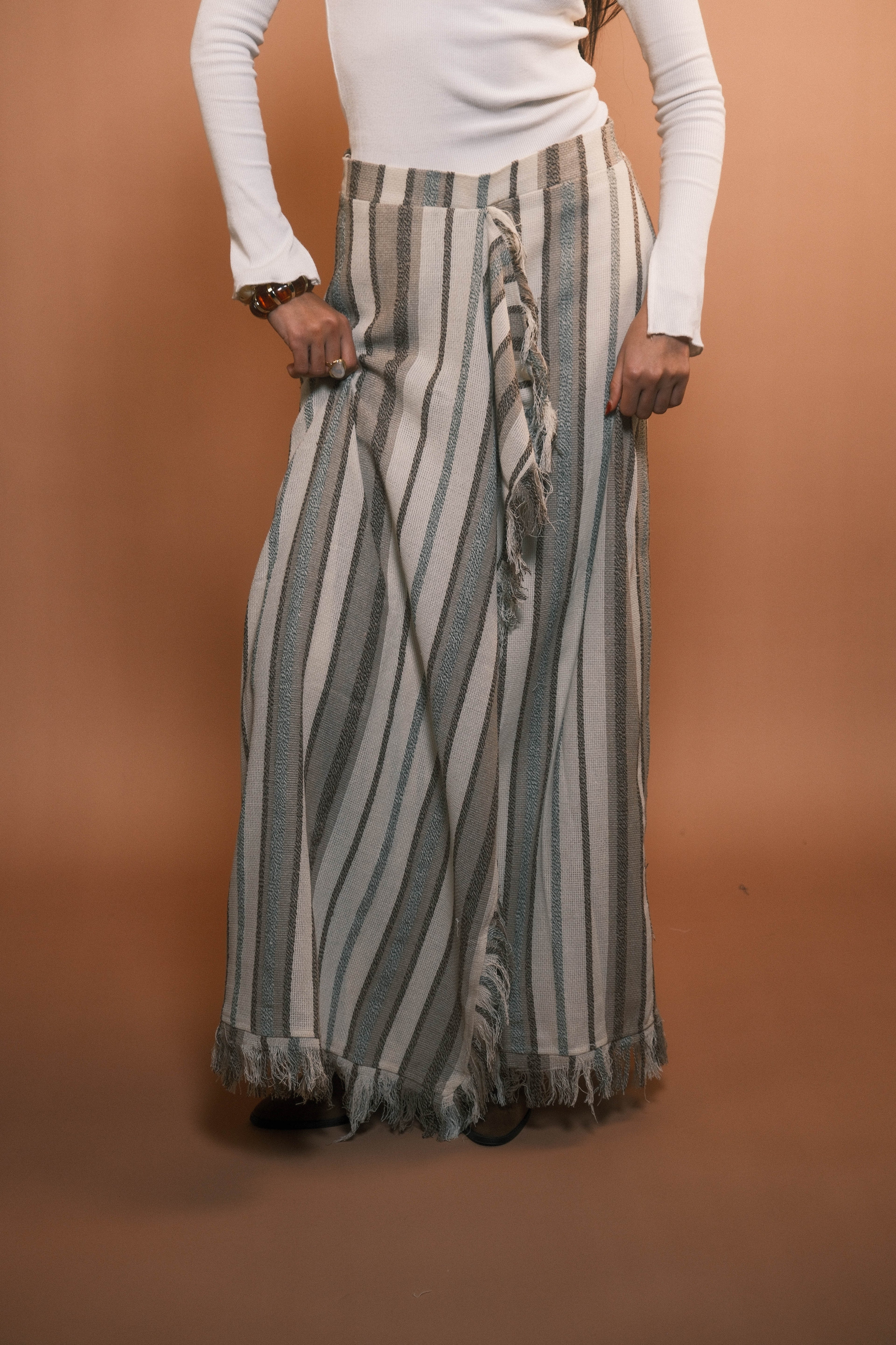 Brown Boho Fringes Skirt