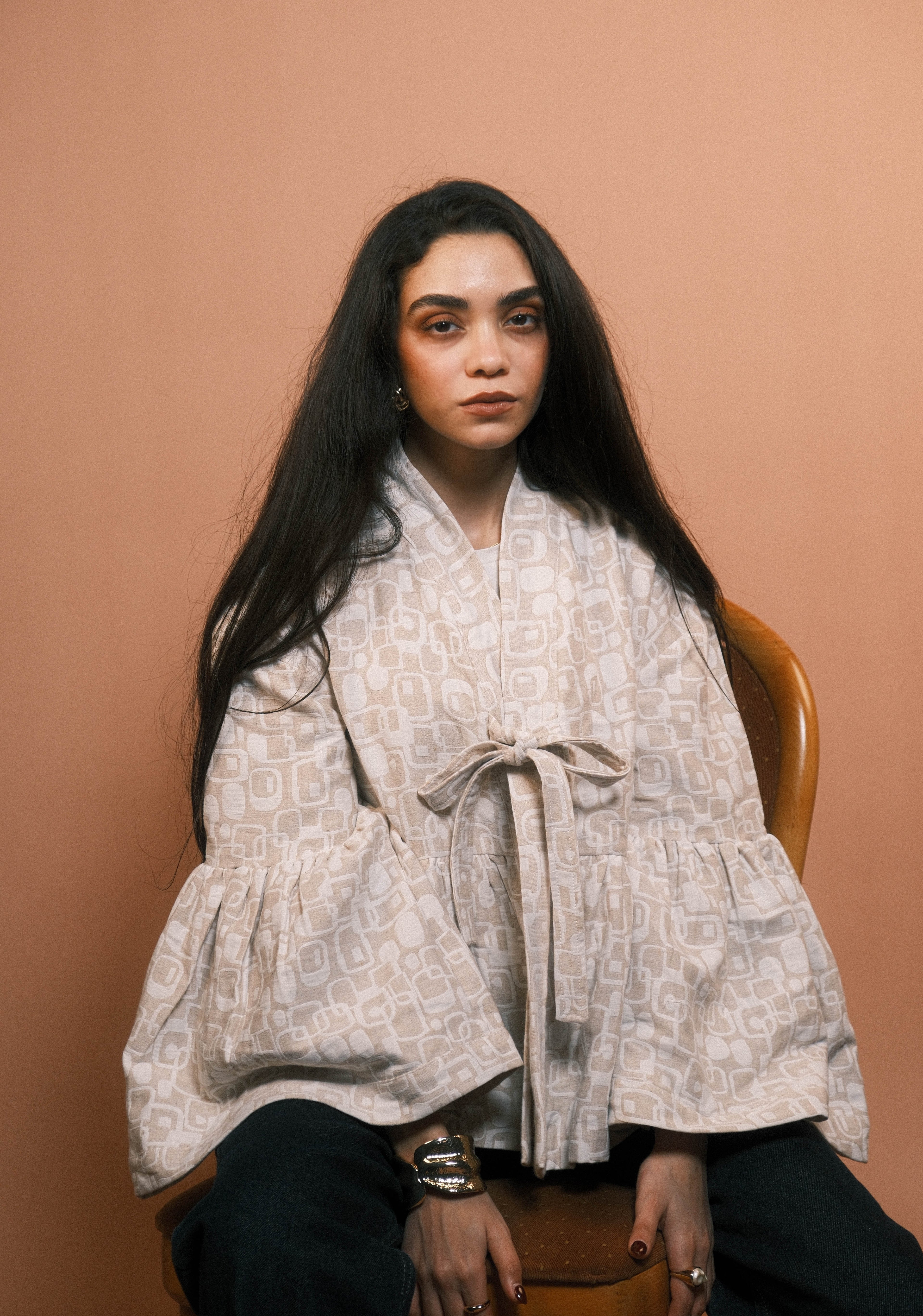 Beige Jacquard Jacket