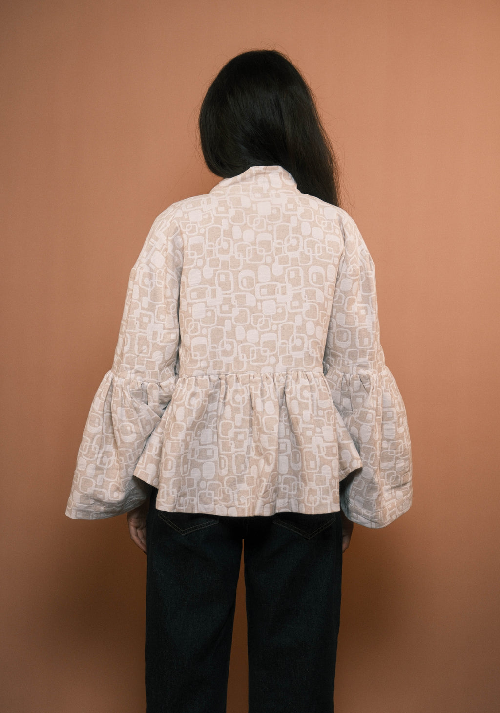 Beige Jacquard Jacket