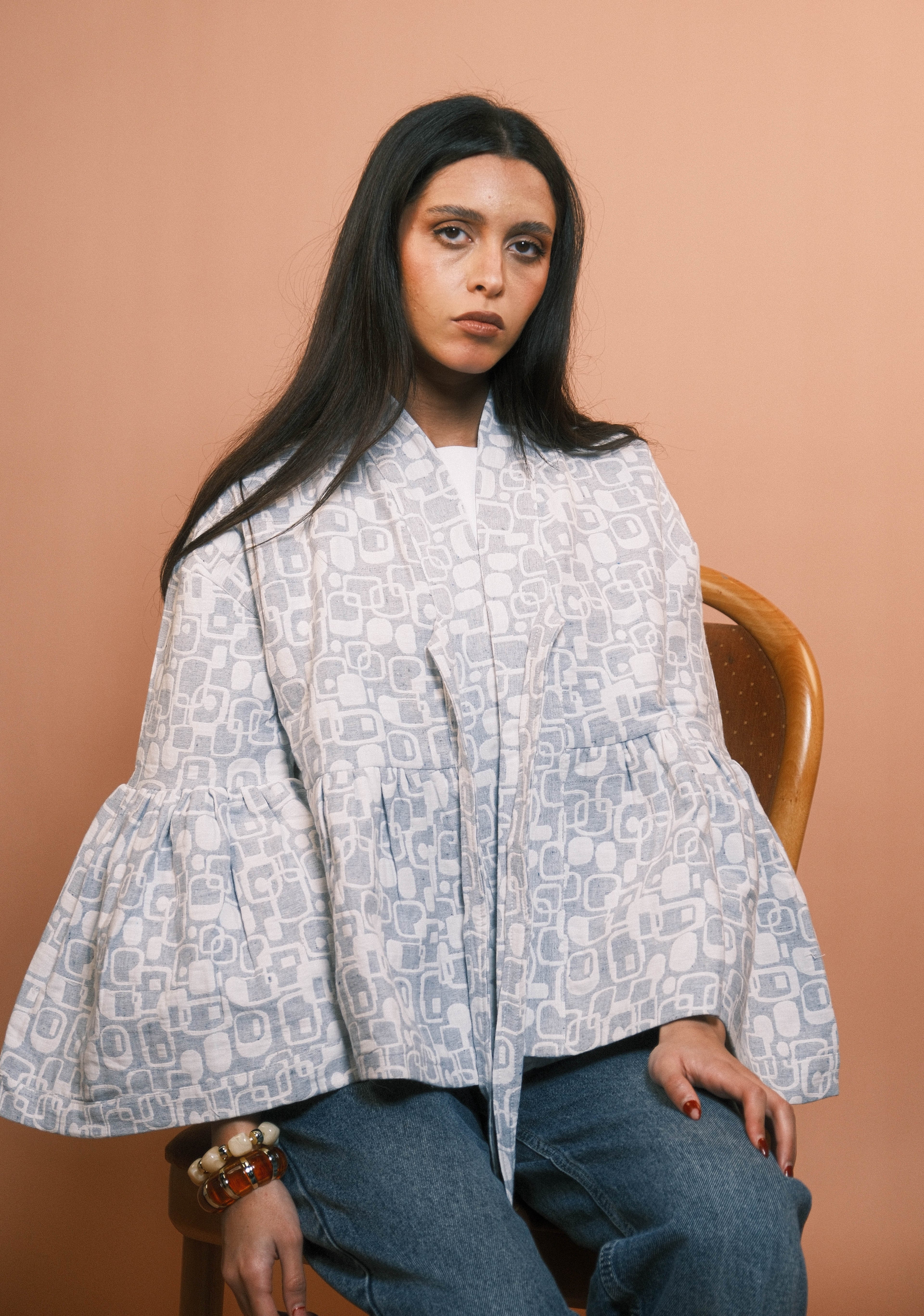 Blue Jacquard Jacket