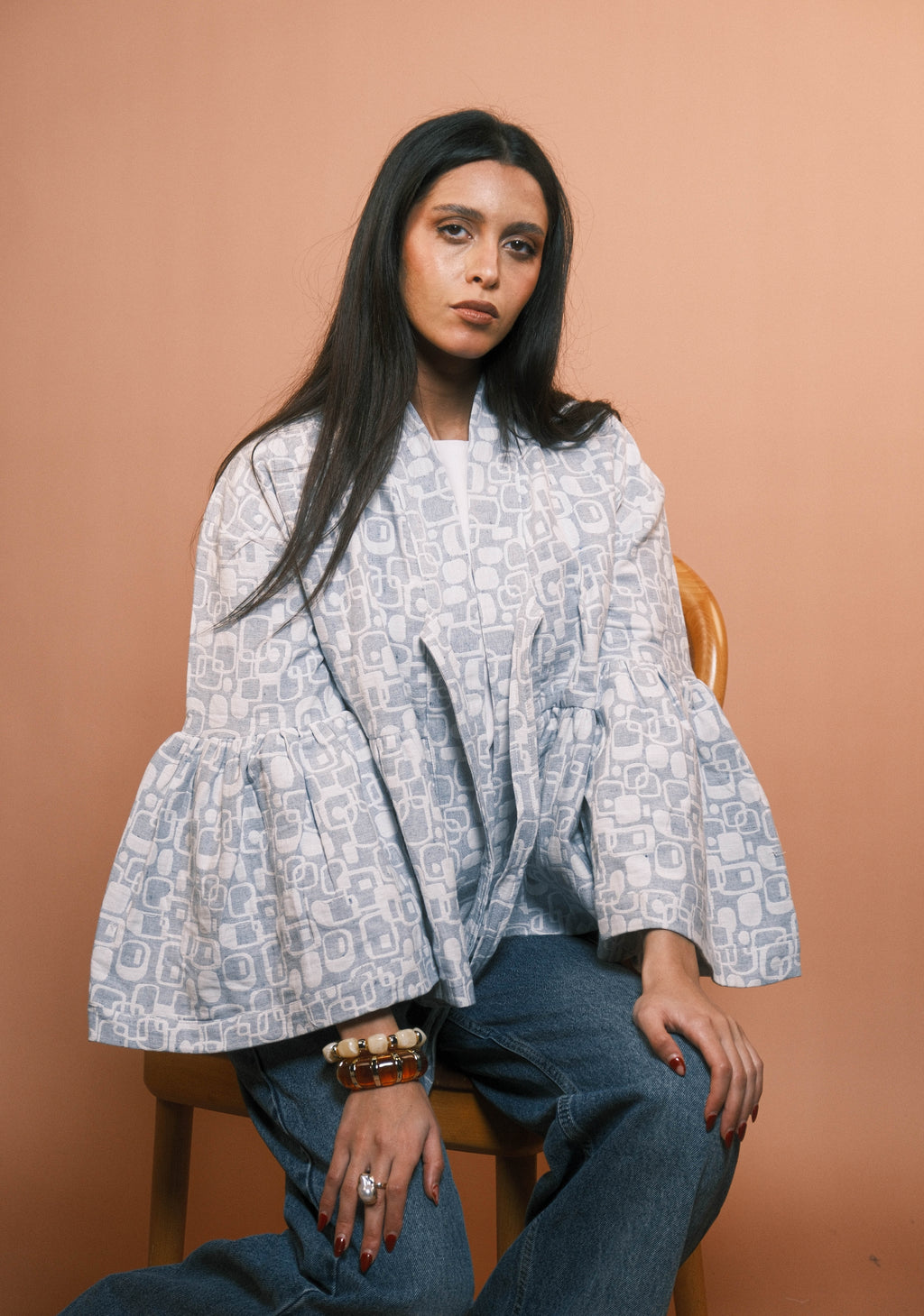 Blue Jacquard Jacket