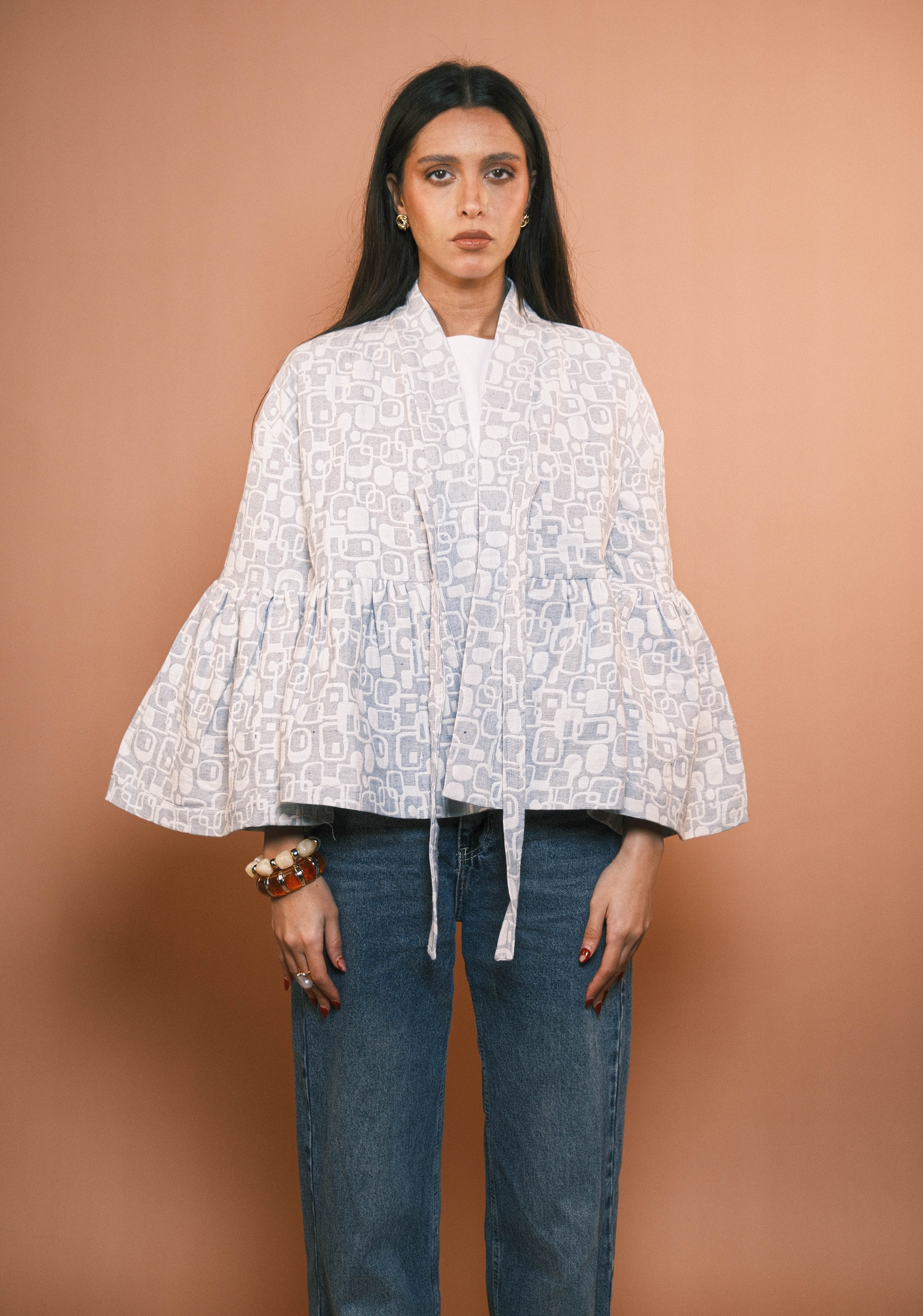 Blue Jacquard Jacket