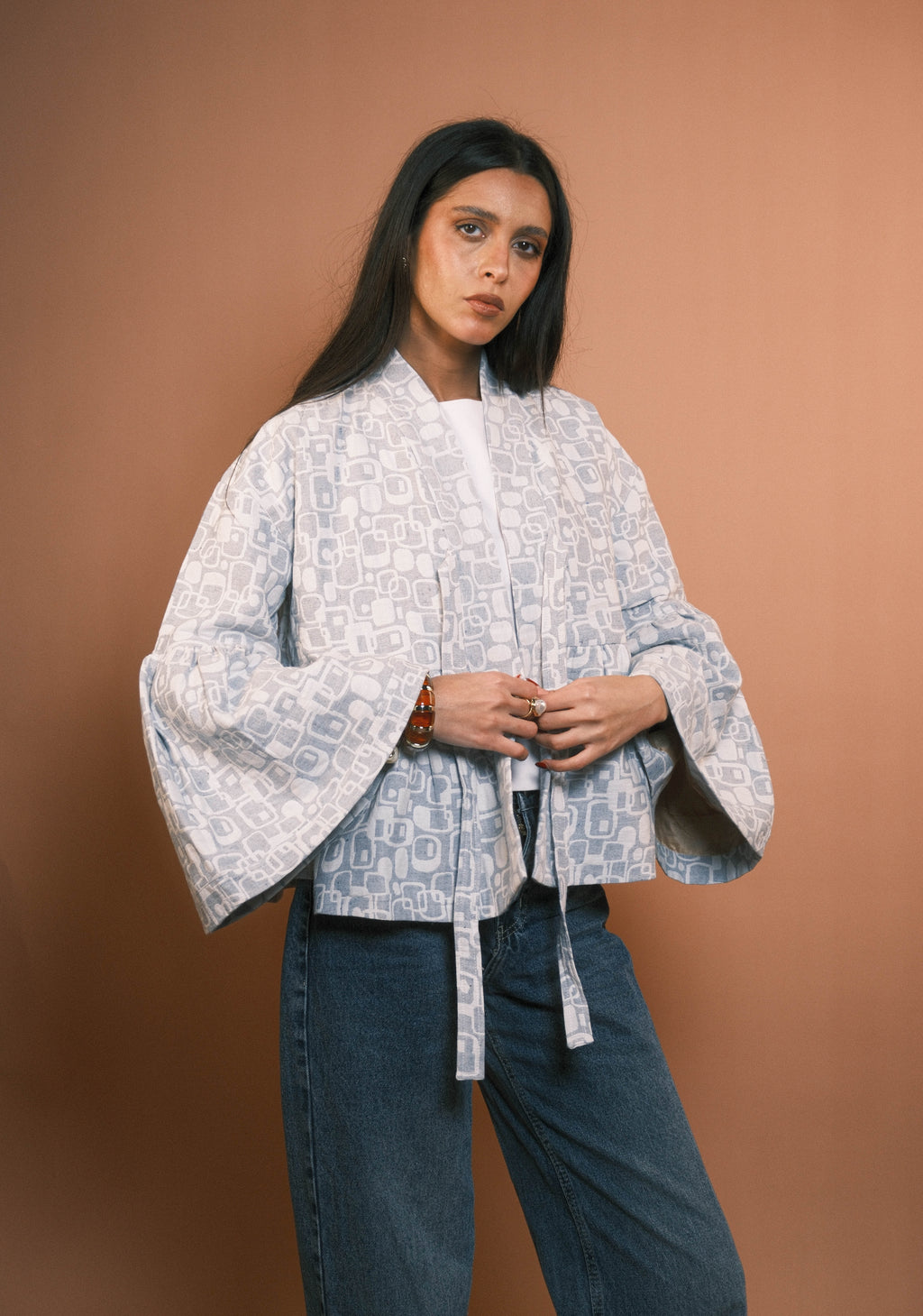 Blue Jacquard Jacket