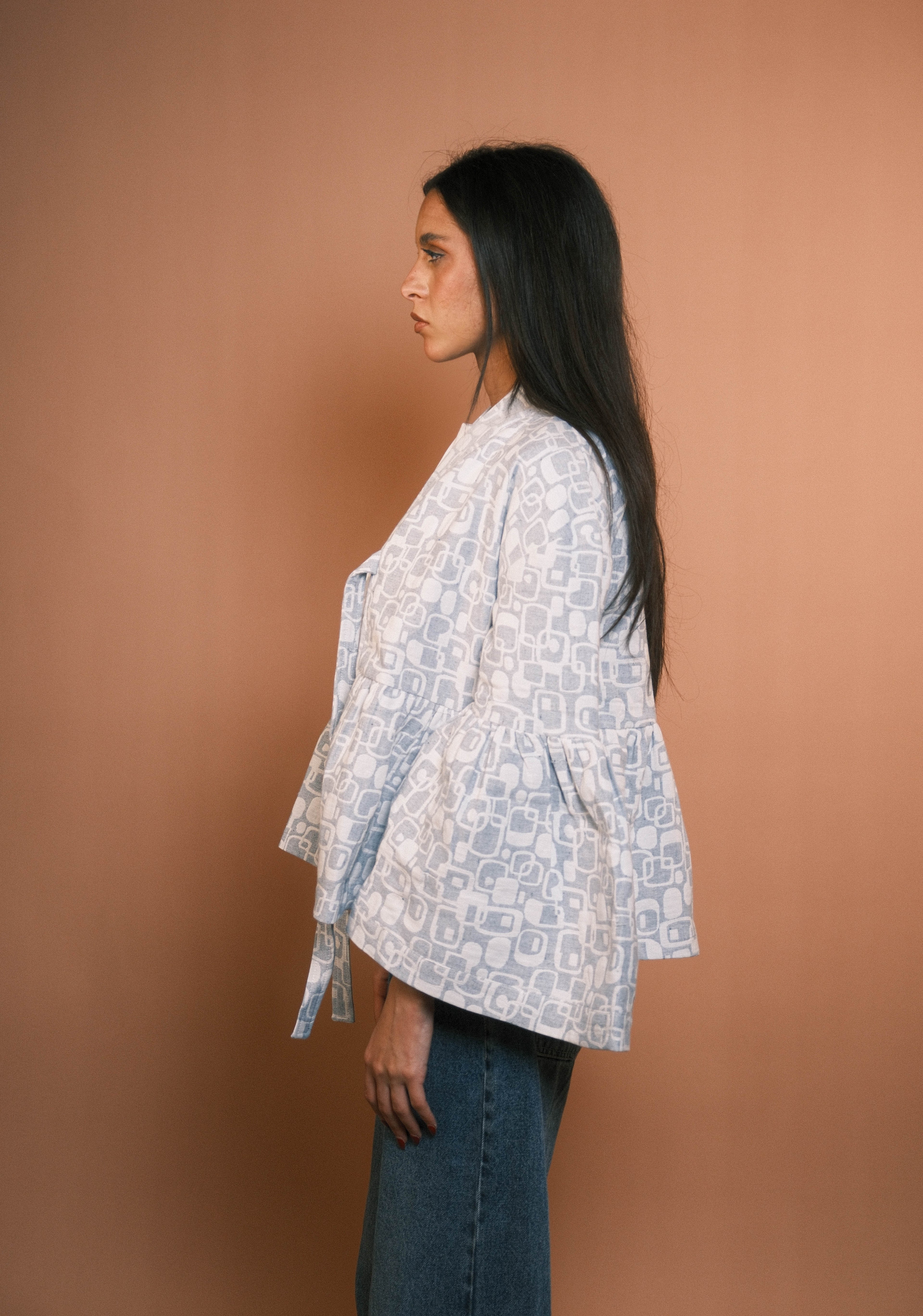 Blue Jacquard Jacket