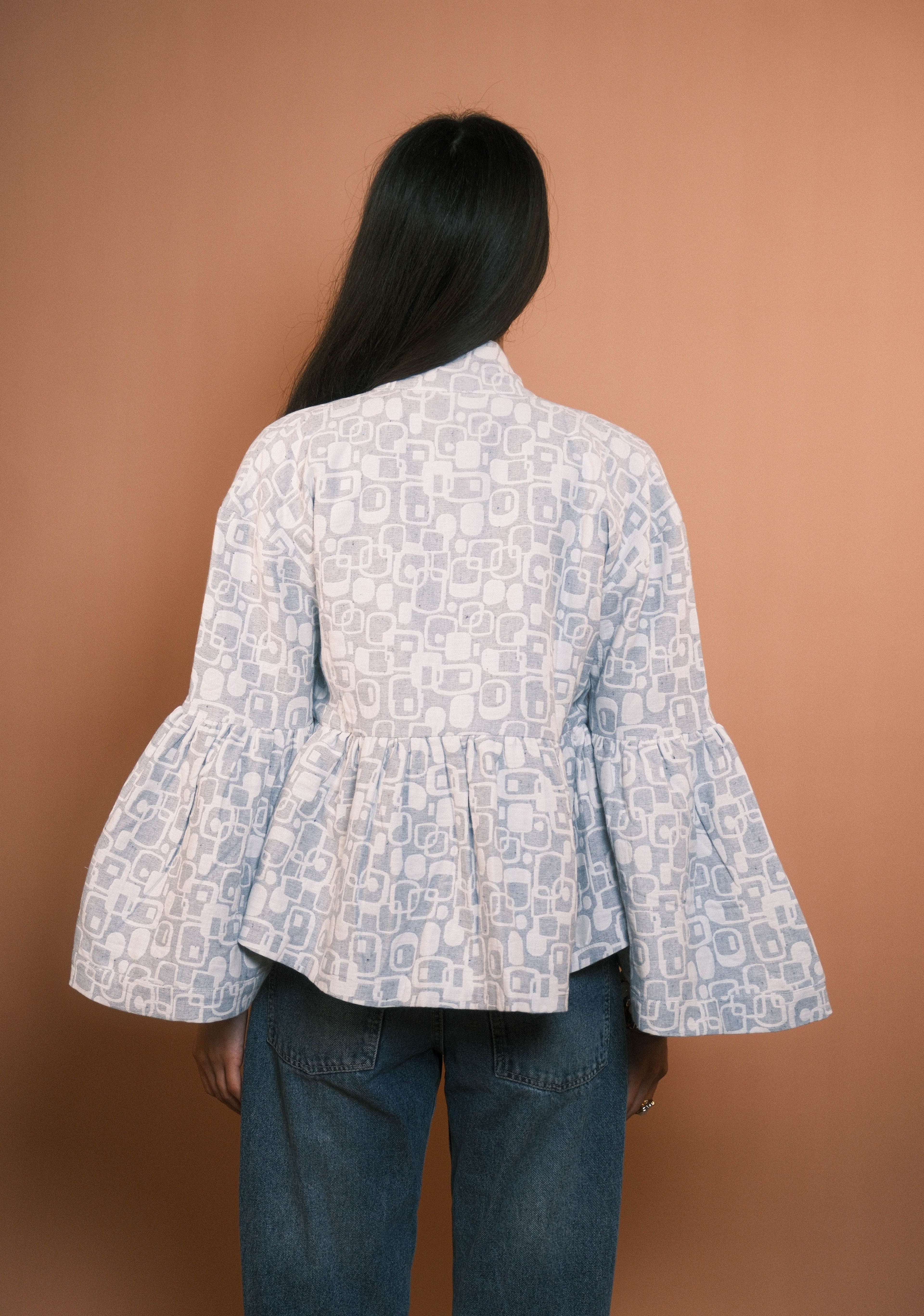 Blue Jacquard Jacket