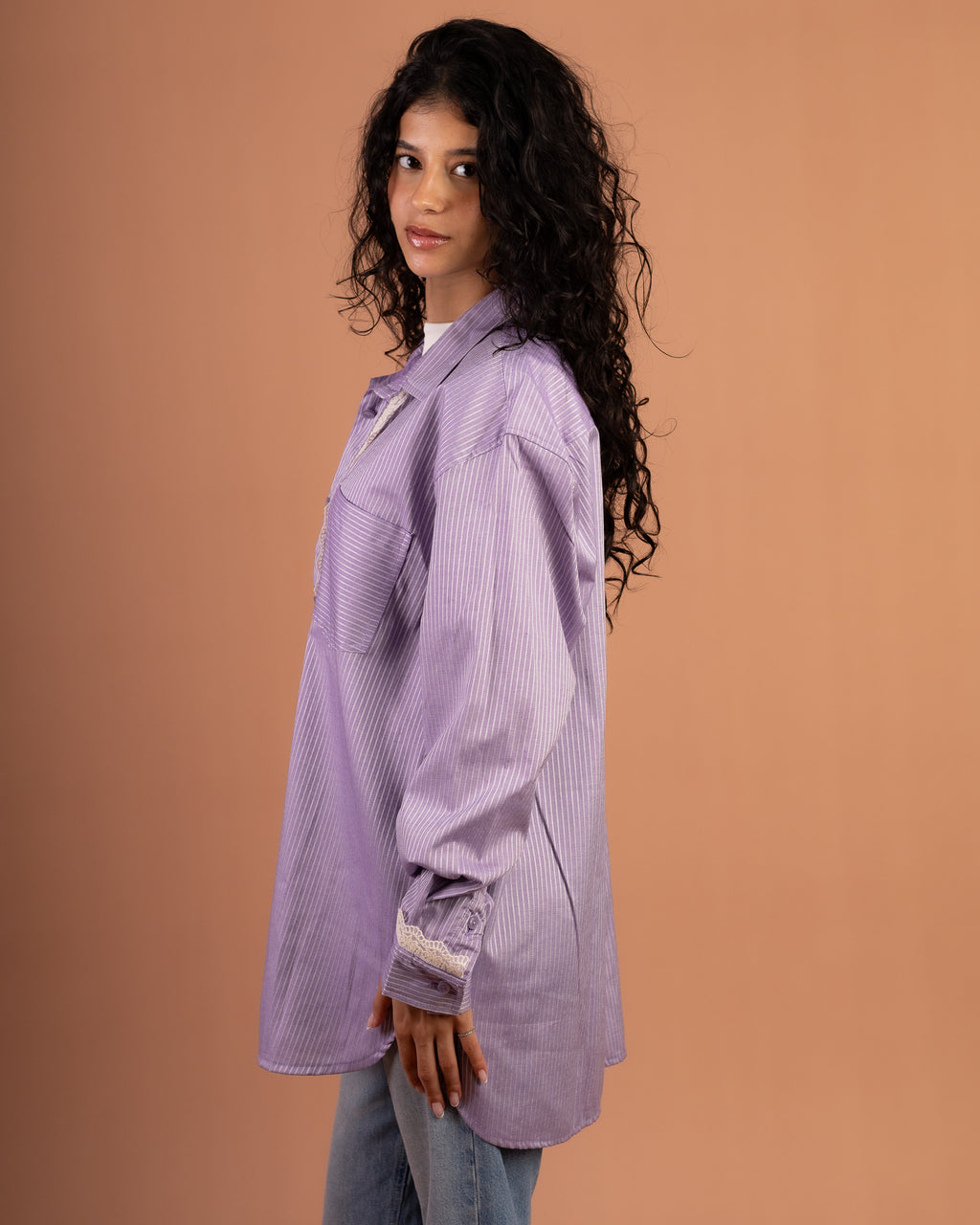 Oversized Poplin Lace in Purple