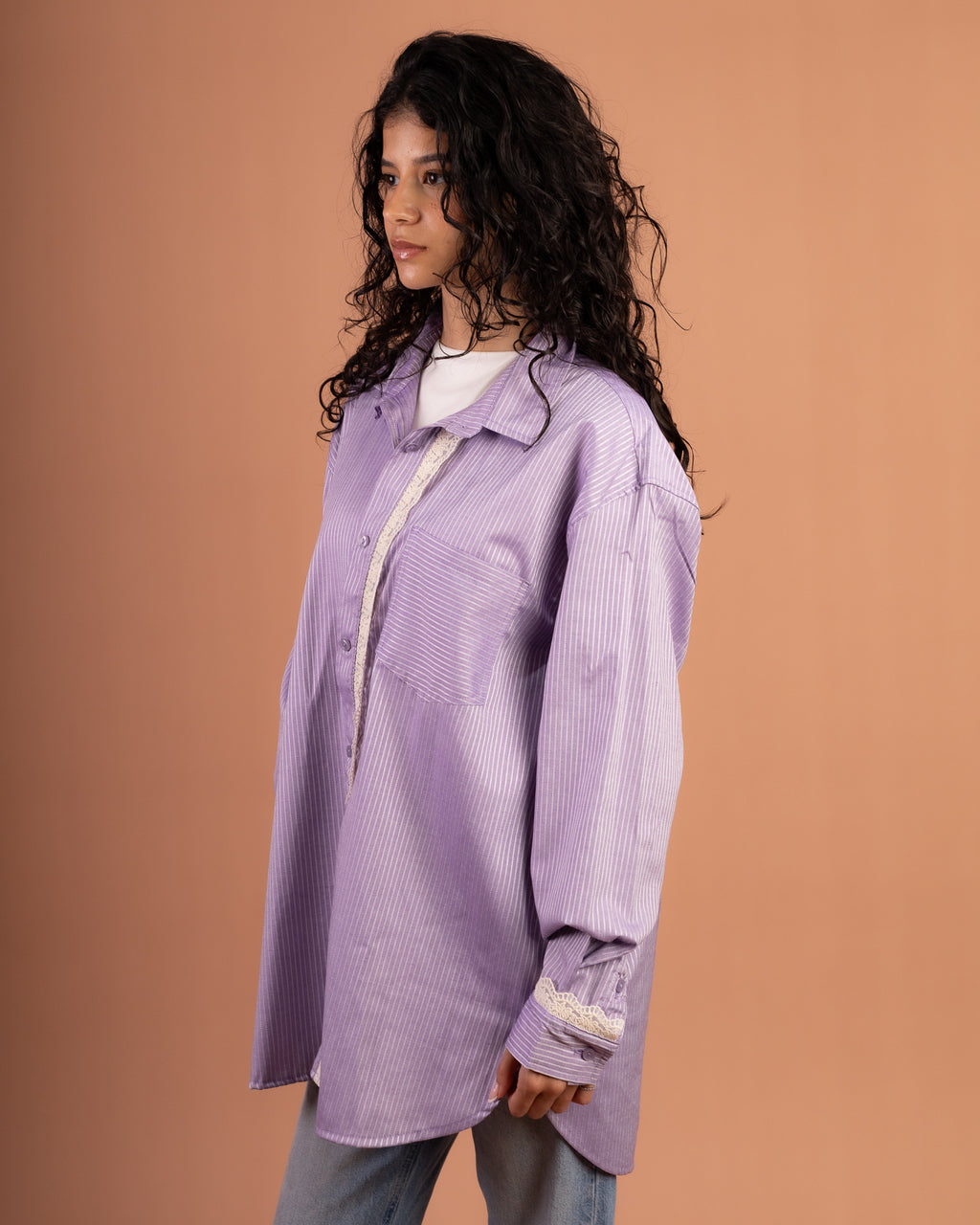 Oversized Poplin Lace in Purple