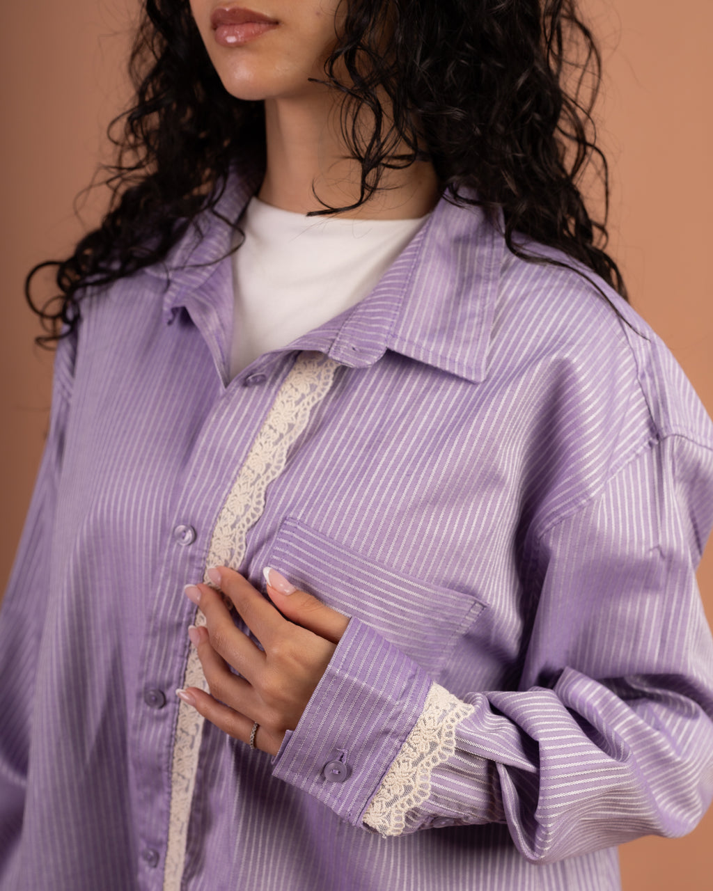 Oversized Poplin Lace in Purple