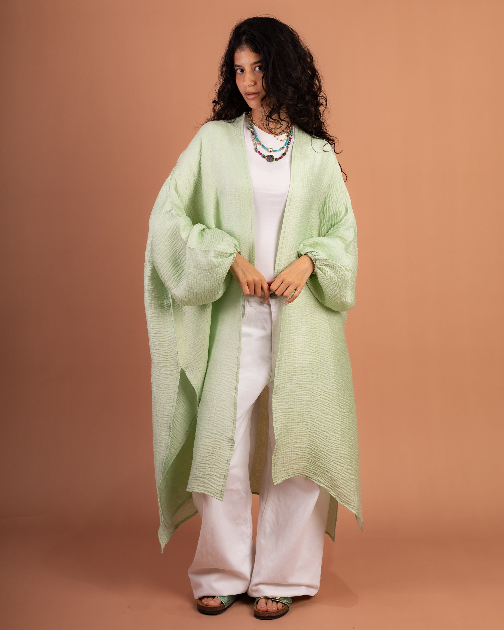 Blossom Flowy Cardigan in Mint