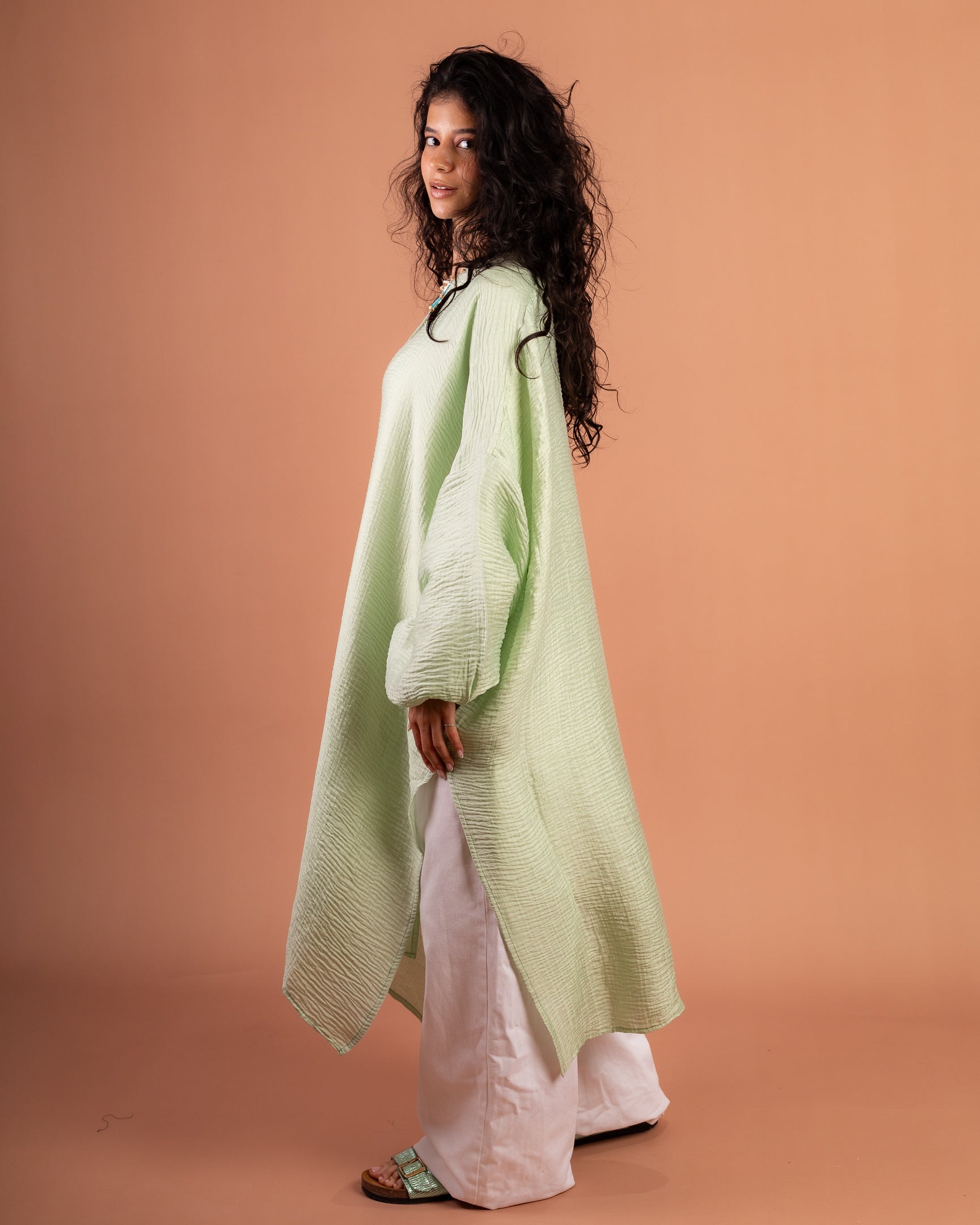 Blossom Flowy Cardigan in Mint