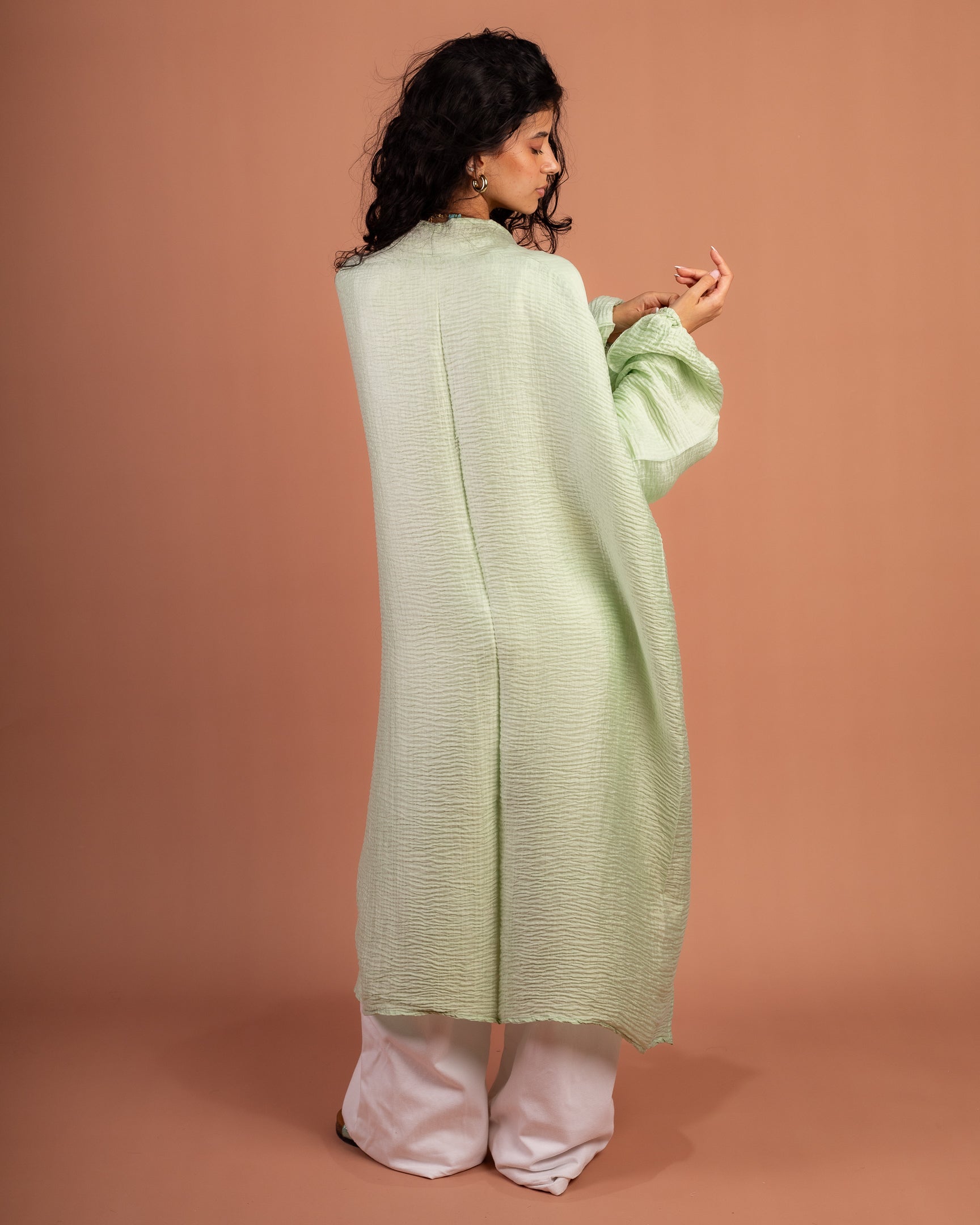 Blossom Flowy Cardigan in Mint
