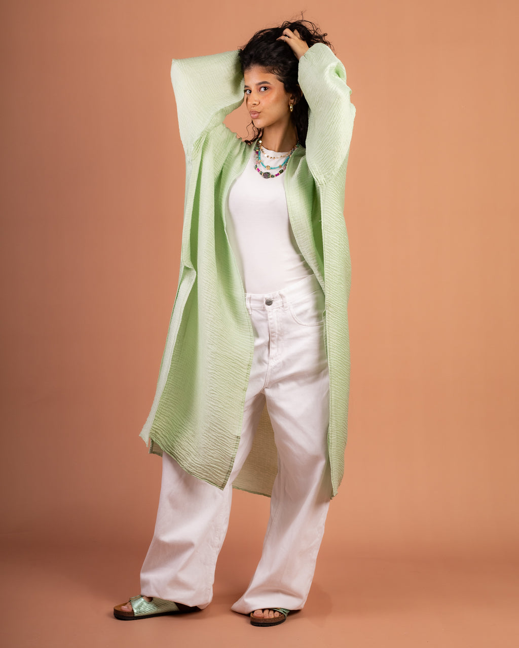 Blossom Flowy Cardigan in Mint