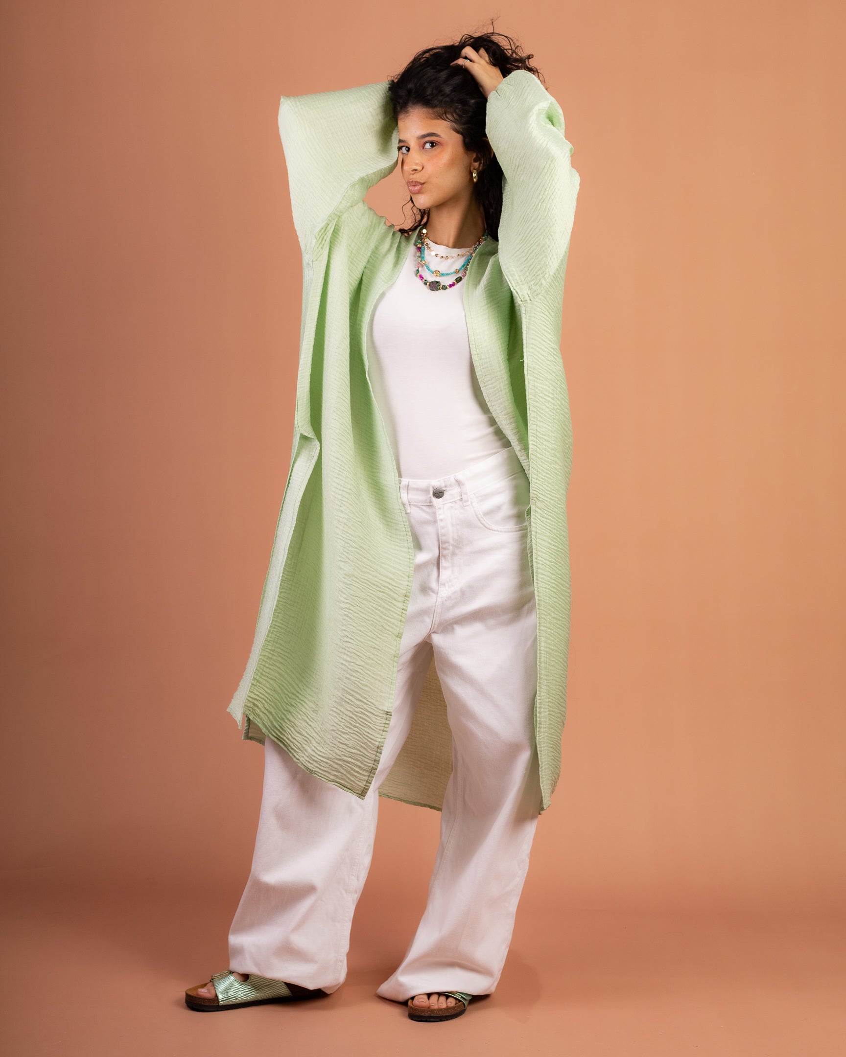 Blossom Flowy Cardigan in Mint