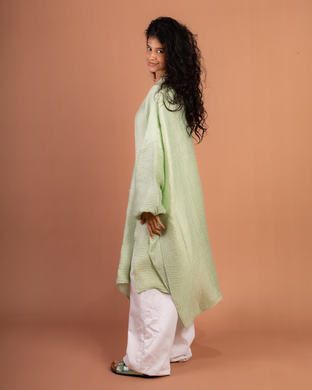 Blossom Flowy Cardigan in Mint