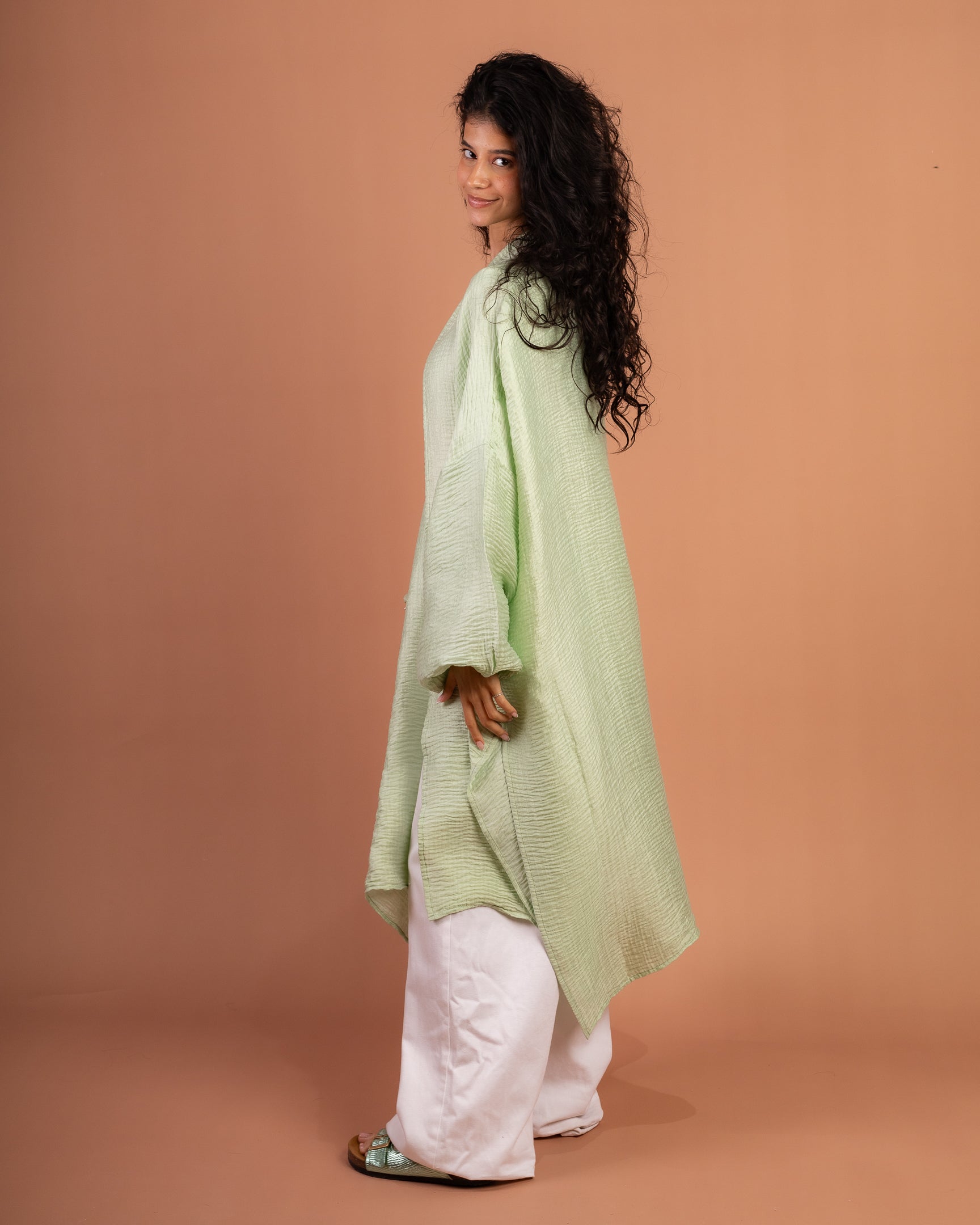 Blossom Flowy Cardigan in Mint