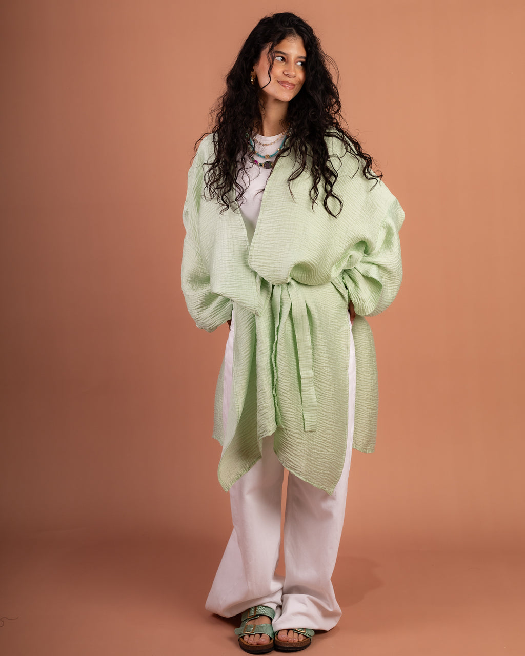 Blossom Flowy Cardigan in Mint