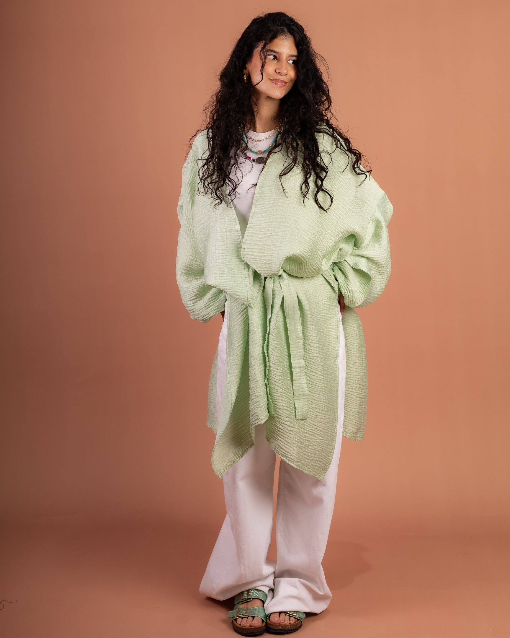 Blossom Flowy Cardigan in Mint