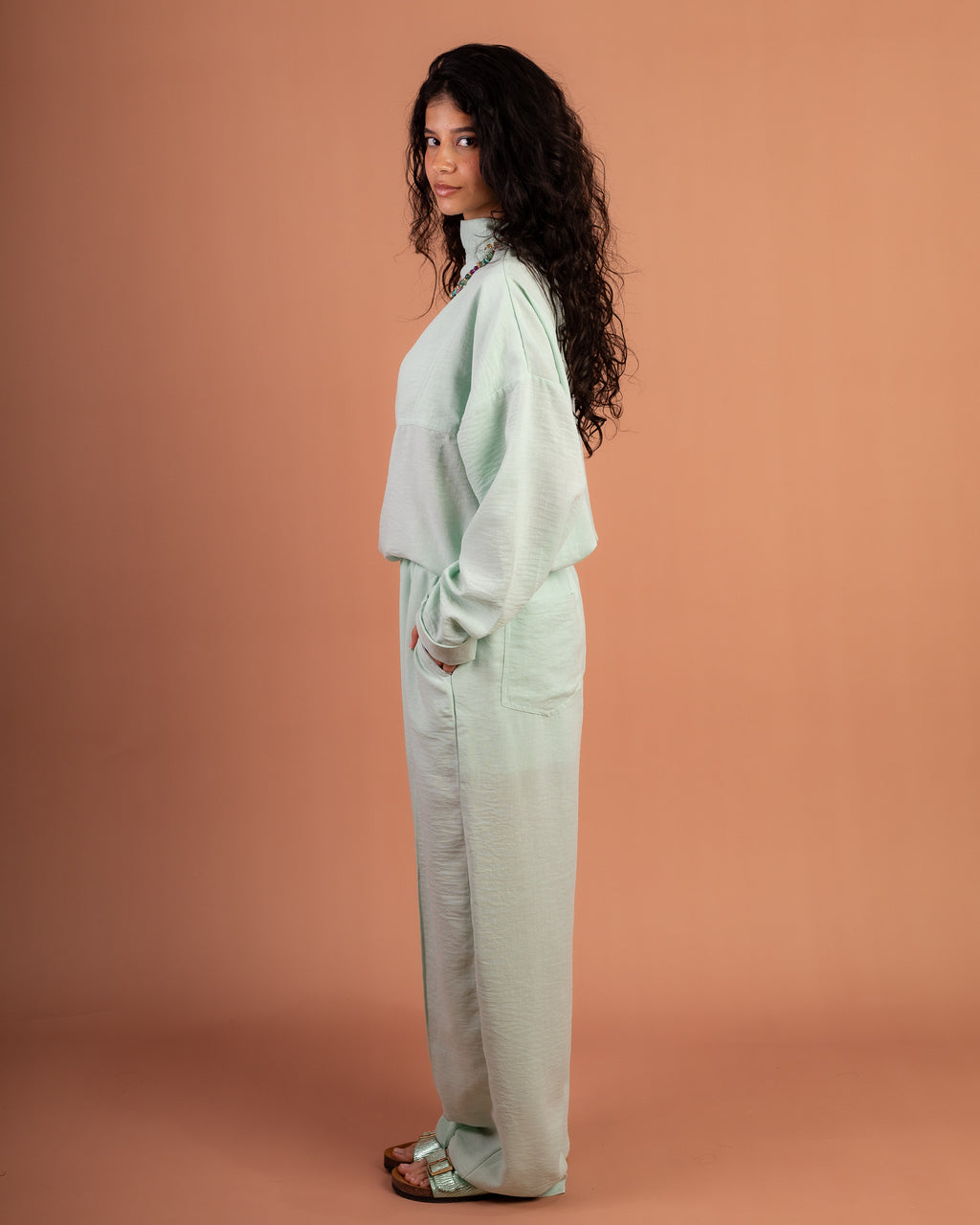 Turtle Linen Set in Mint