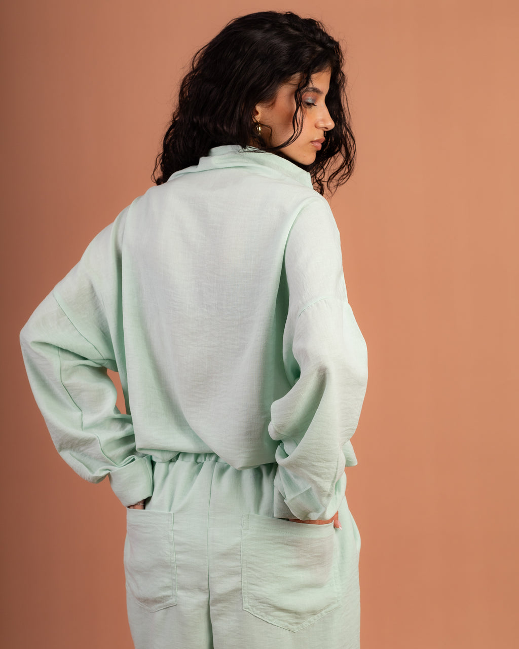 Turtle Linen Set in Mint