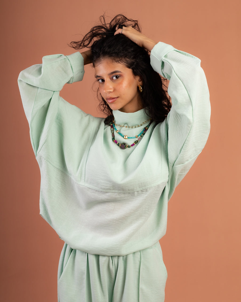 Turtle Linen Set in Mint