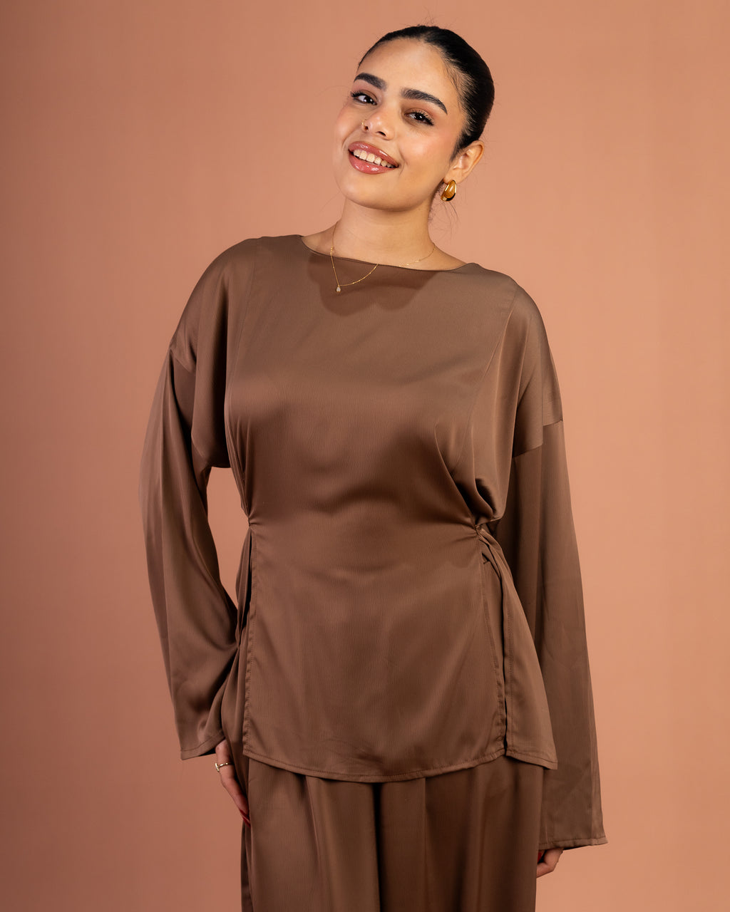 Satin Breeze Set in Brown