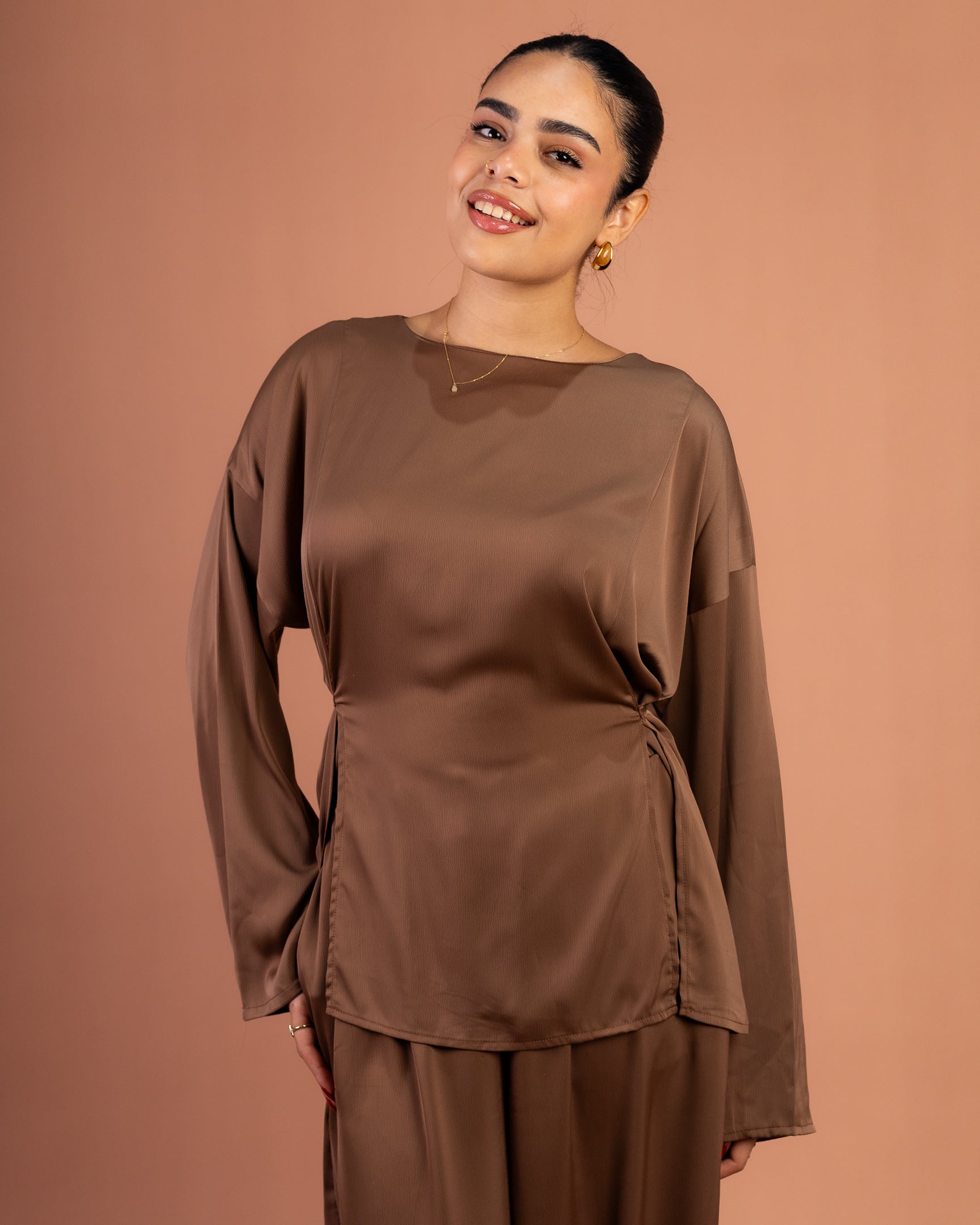 Satin Breeze Set in Brown