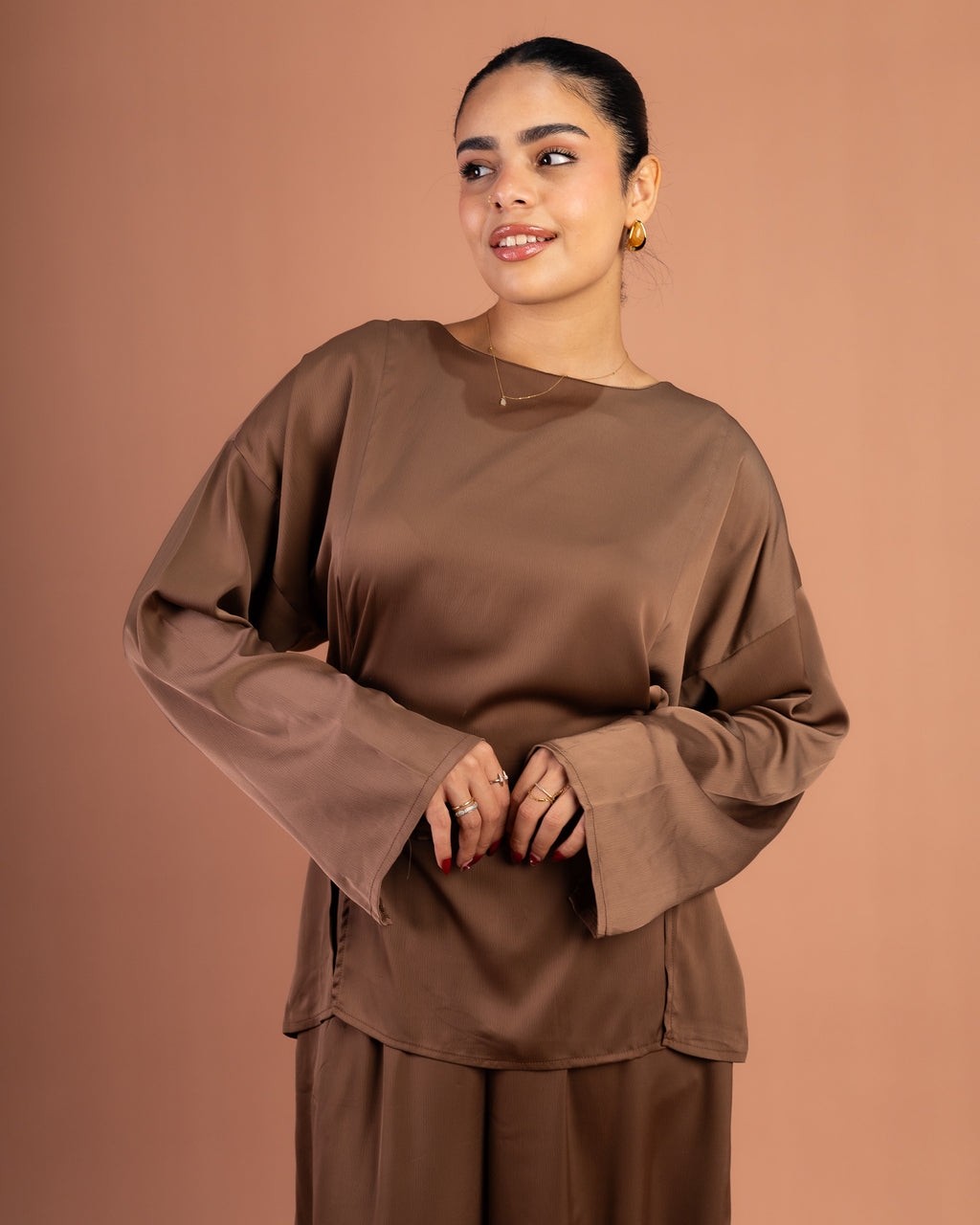 Satin Breeze Set in Brown