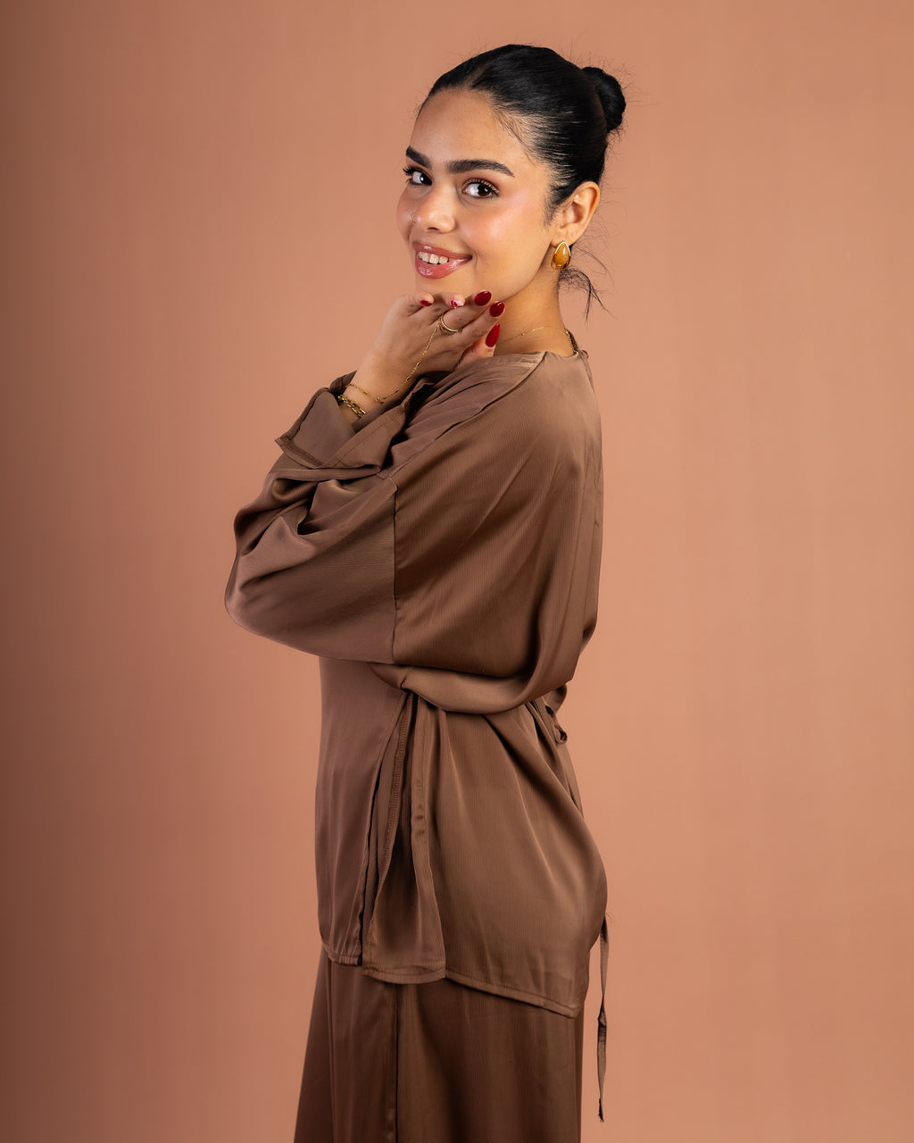 Satin Breeze Set in Brown