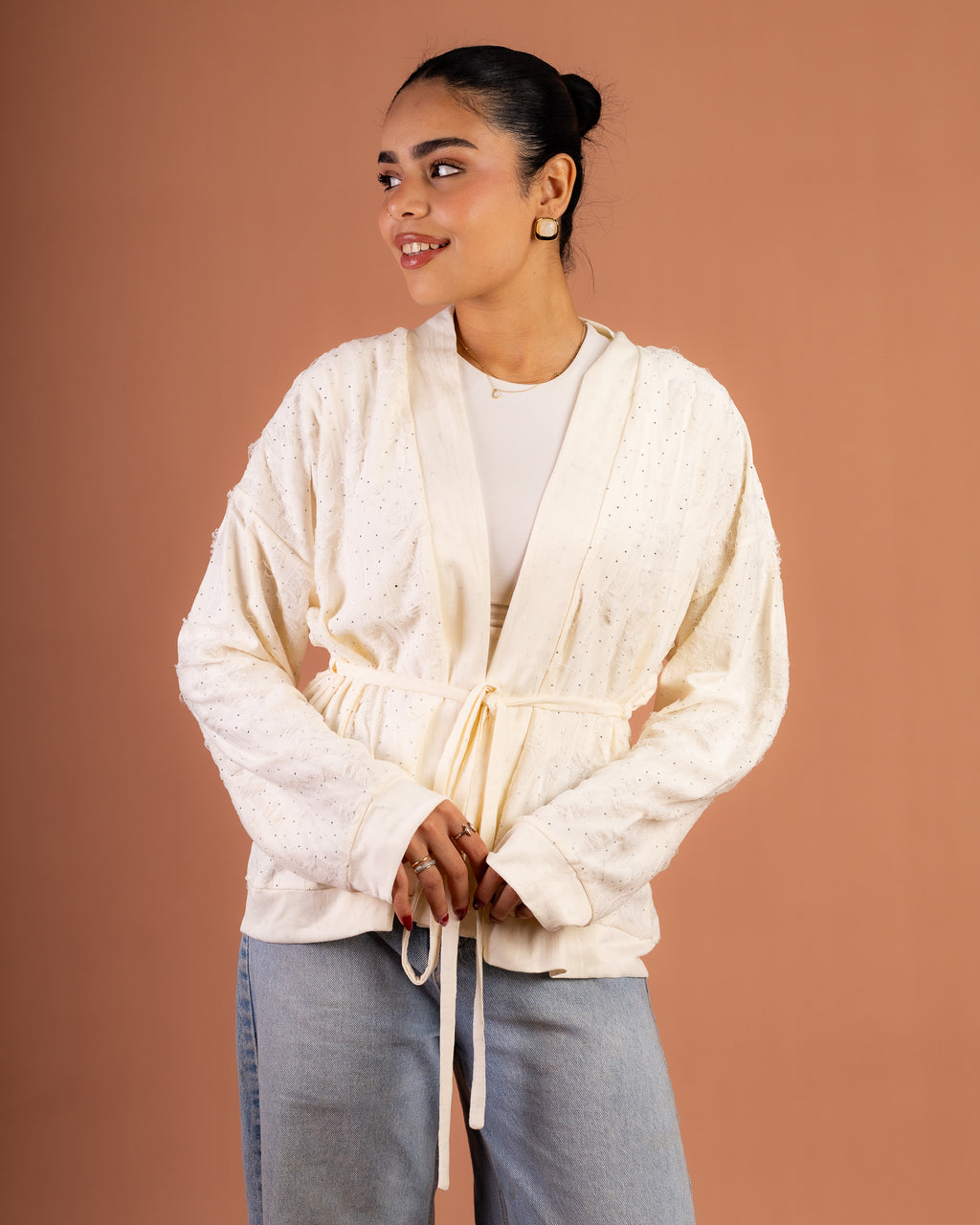 Midnight Spark Jacket in Creme